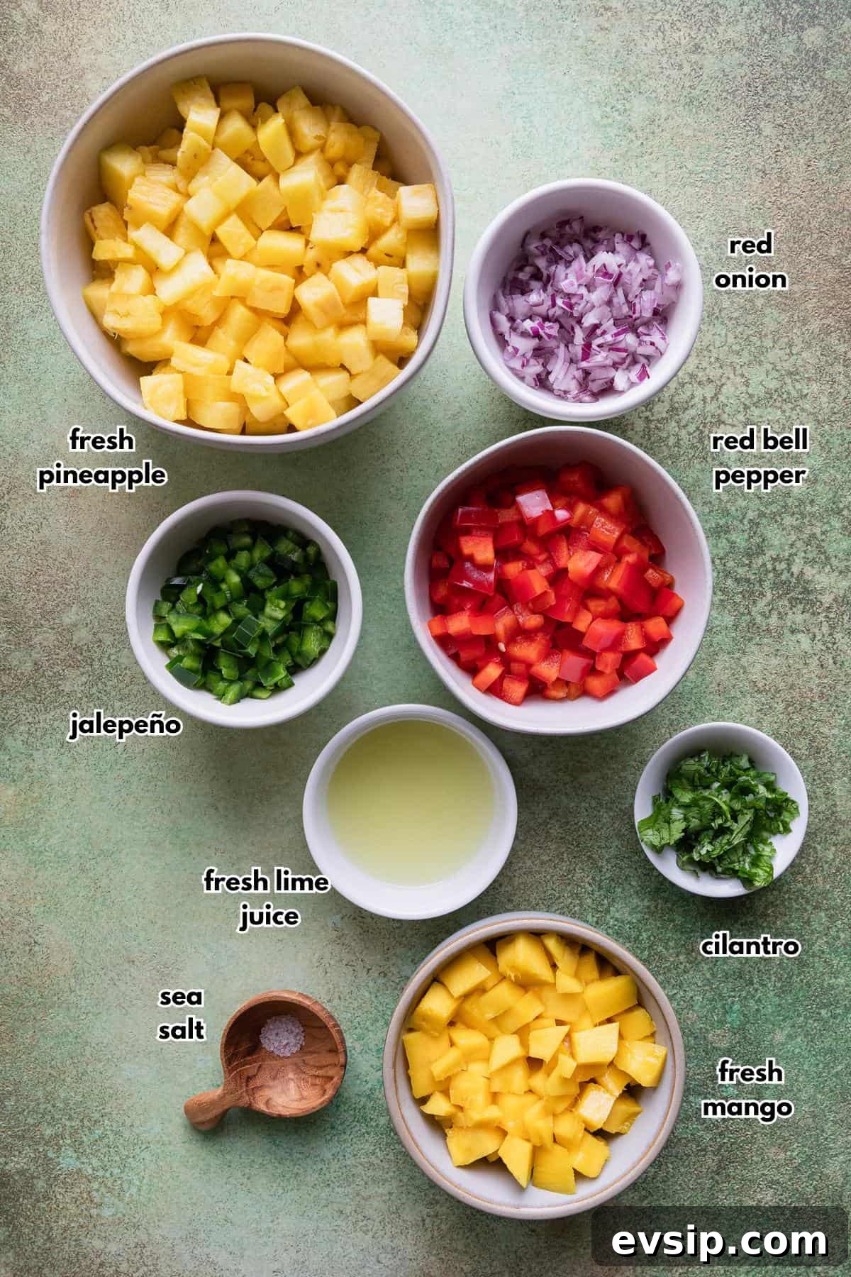 Mango Pineapple Salsa Recipe: Fresh Tropical Salsa for Chips & Fish 3 Ingredients to make the recipe.