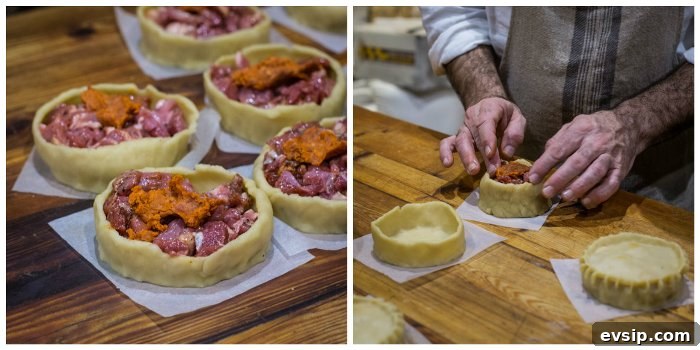 Spicy Sobrasada Burger Recipe with Crispy Onion and Manchego 7 Baker making traditional Majorcan pies with sobrasada