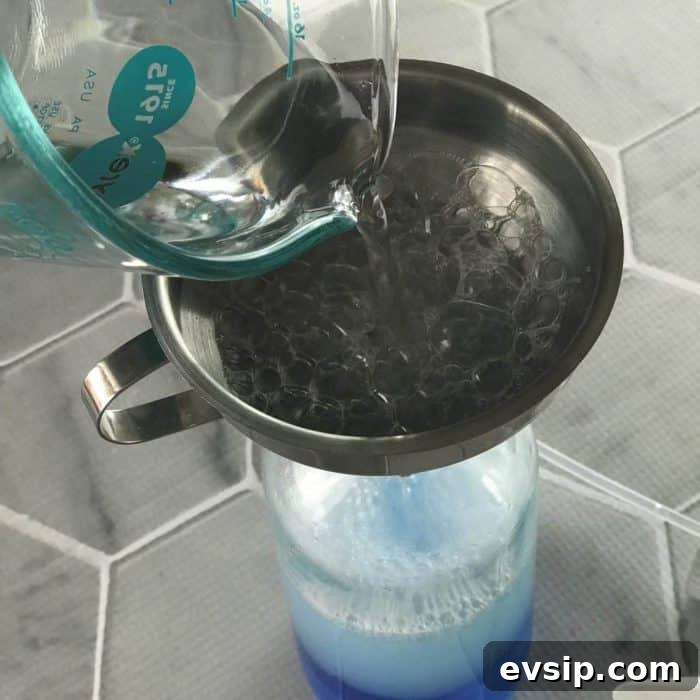 Add vinegar to bottle