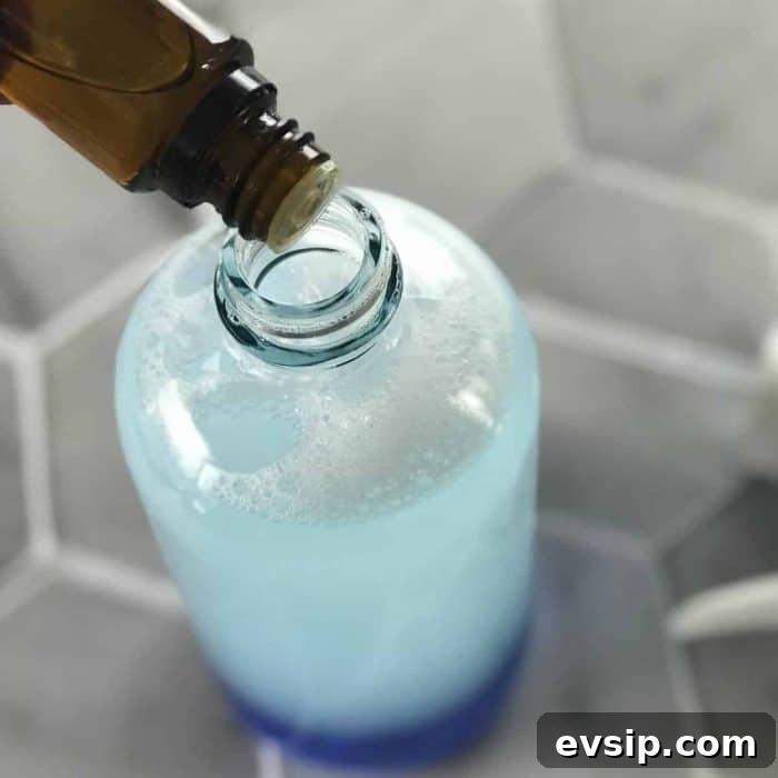 Add essential oils to the mixture