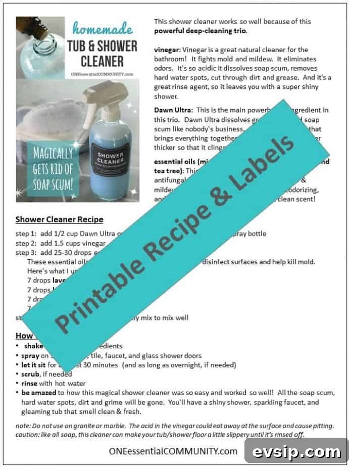 Finished homemade shower cleaner bottled and ready