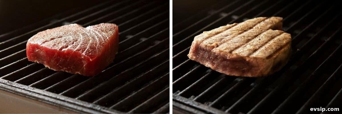 grilling tuna steak