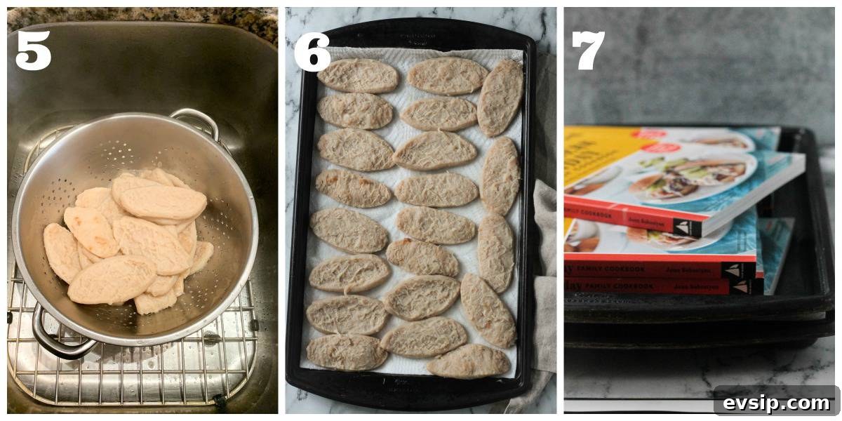 How to drain and press the filets.