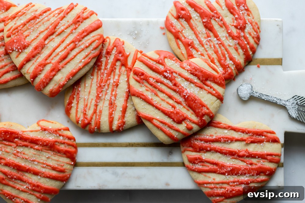 Heart Shaped Glazed Strawberry Lemon Cookies