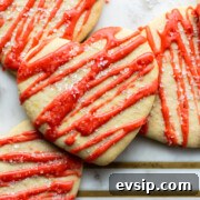 Glazed Strawberry Lemon Heart Cookies by Baking The Goods