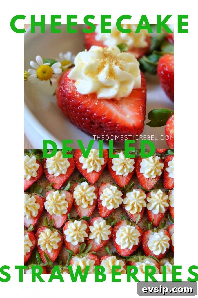 cheesecake deviled strawberries photo collage