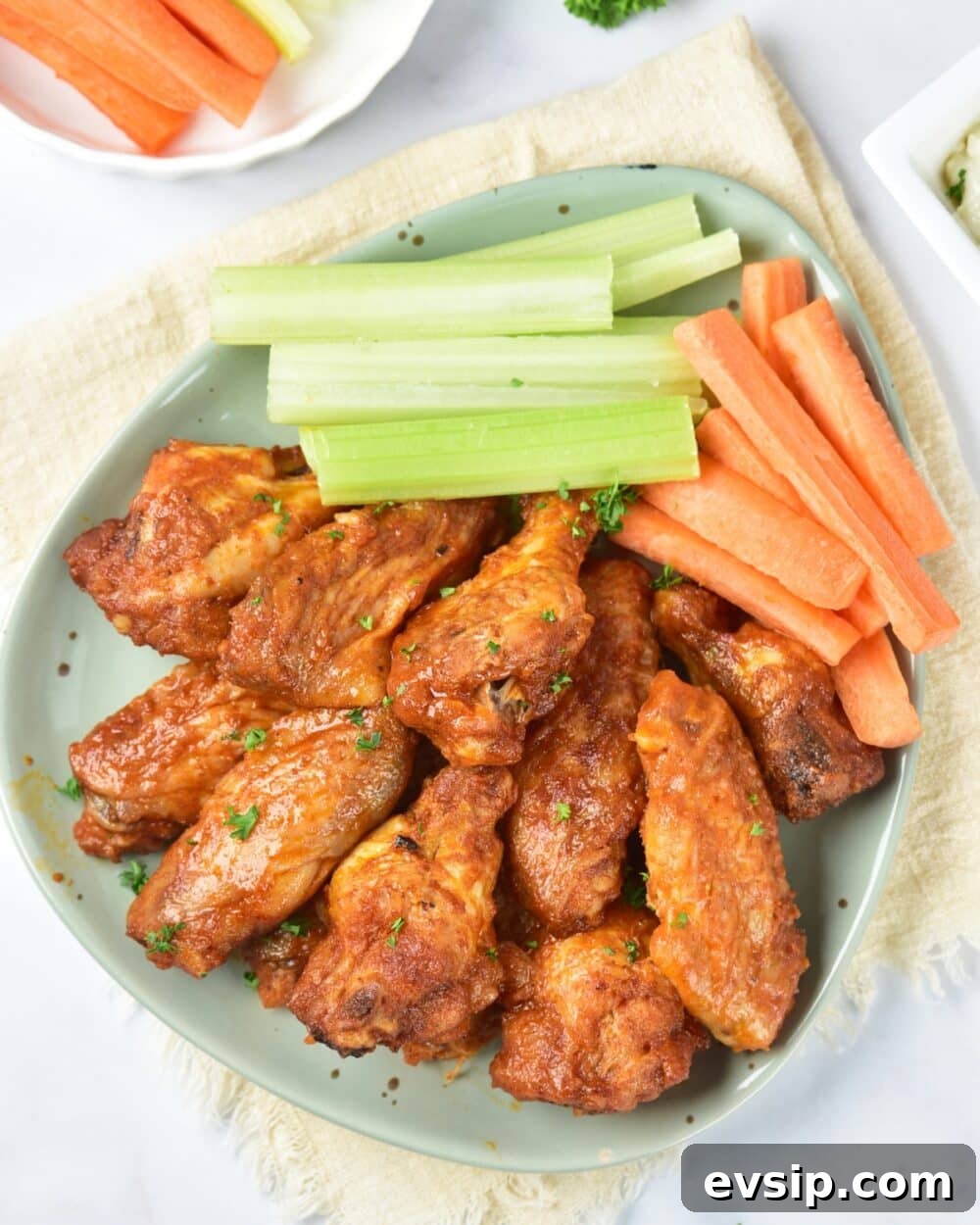 Baked Buffalo Wings overhead shot