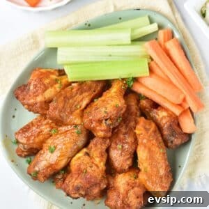 Baked Buffalo Wings overhead shot