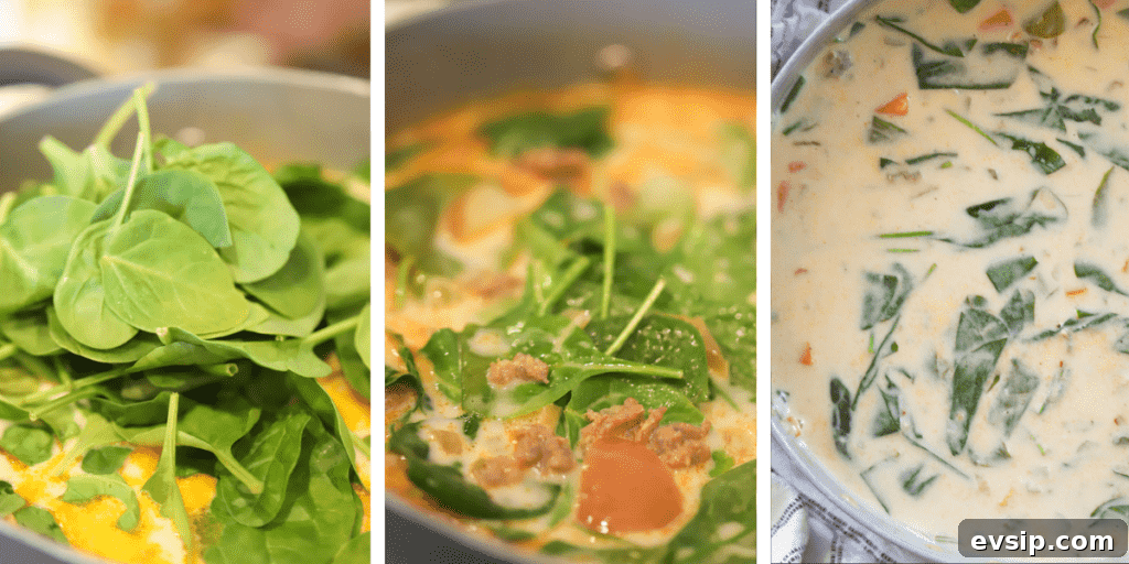 how to make creamy tuscan soup, the best sausage tuscan soup with spinach and veggies.