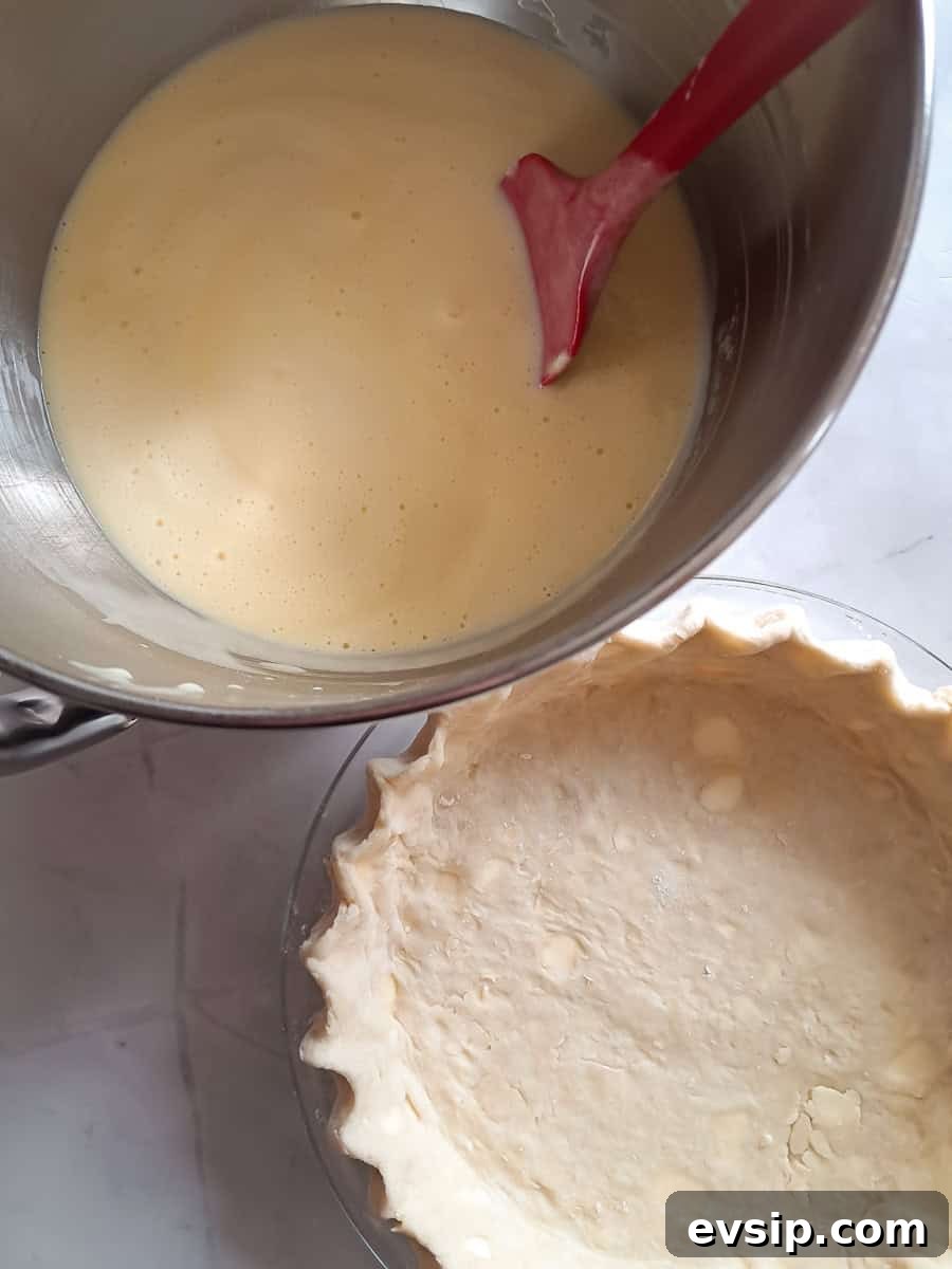 pie filling in a large bowl and a 9