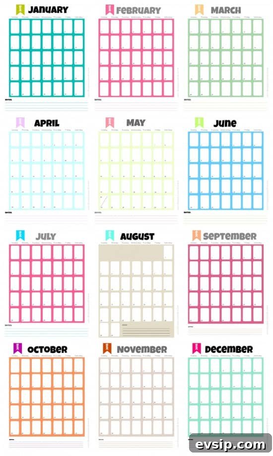 year at a glance printable