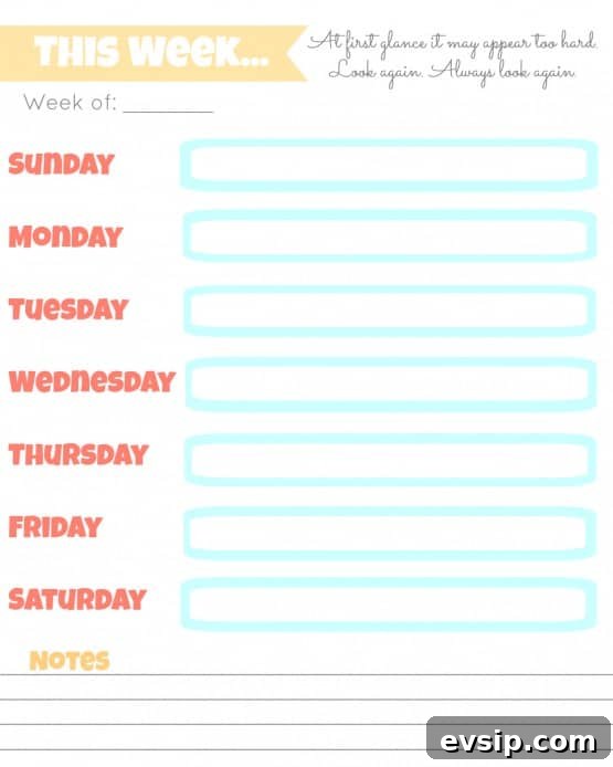 Week at a Glance printable