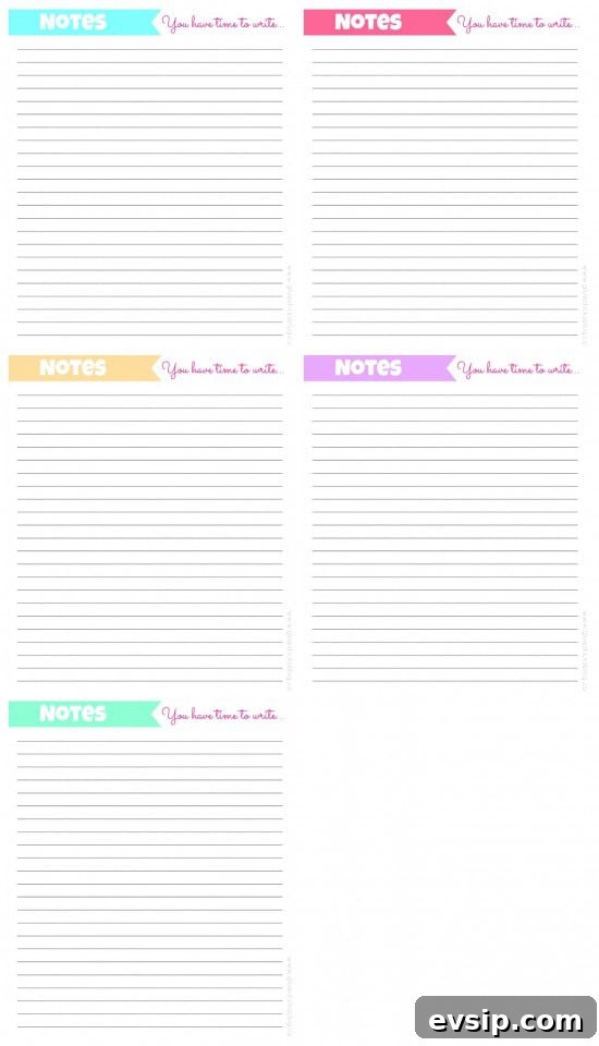 notes printable