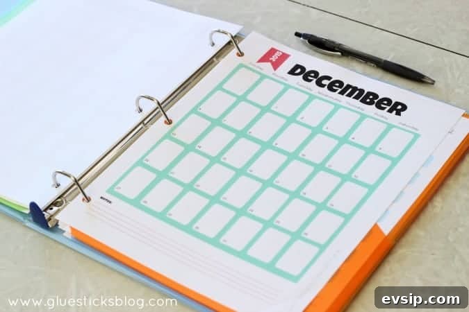 printable December calendar page