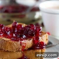 Coconut Crusted Oven Baked French Toast with Cranberry Syrup