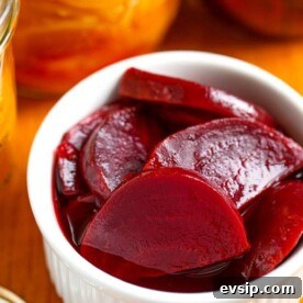Quick Tangy Pickled Beets Recipe for Homemade Jars 5 Pickled beets in small white bowl