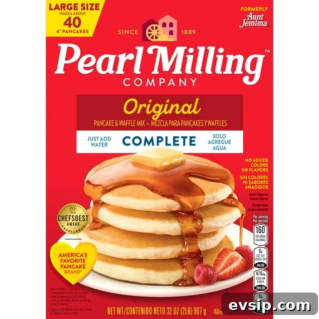 Crispy Pancake-Battered Chicken Tenders Recipe 3 A box of Pearl Milling Company complete pancake and waffle mix