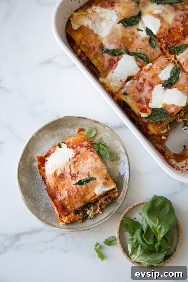 Low FODMAP Lasagna Recipe with eggplant, kale and no boil gluten-free noodles - Plus more low FODMAP vegetarian recipes!