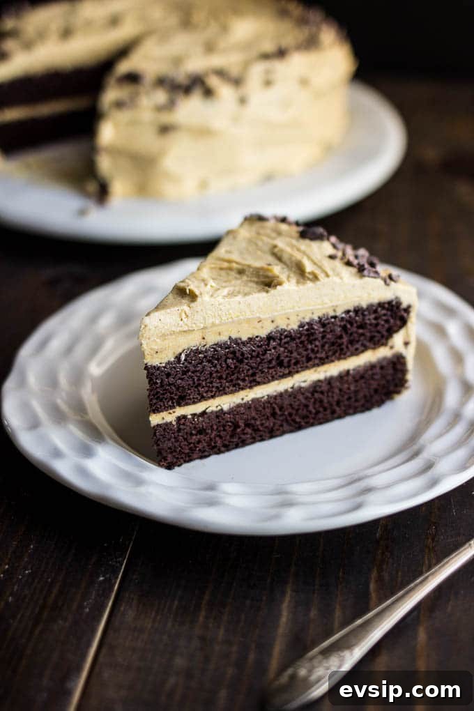 Chocolate Cake with Pumpkin Spice Frosting Recipe & Tips 6 slice of cake on plate