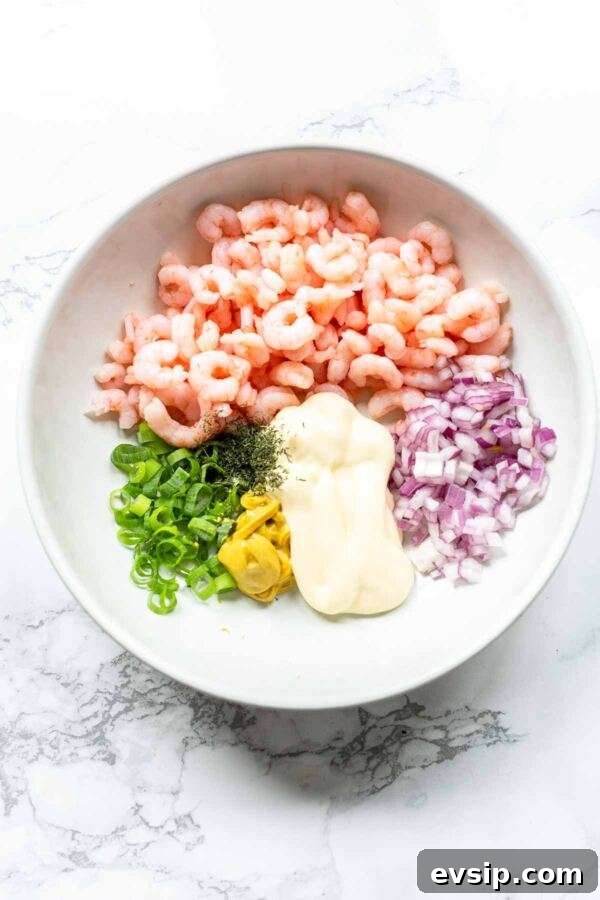 Make shrimp salad with fresh herbs like dill and chives for a bright, flavorful result.