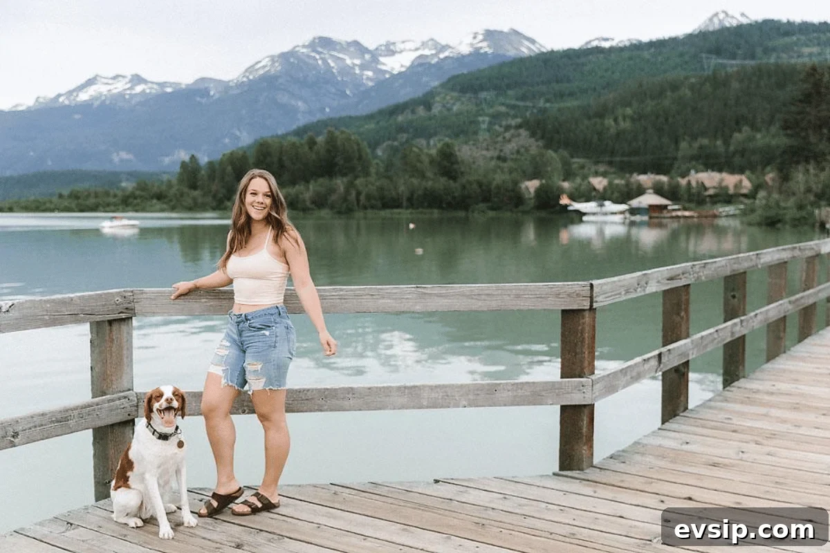 Whistler Weekend Itinerary: 2-Day Getaway from Vancouver 3 Girl and dog on dock in Whistler.