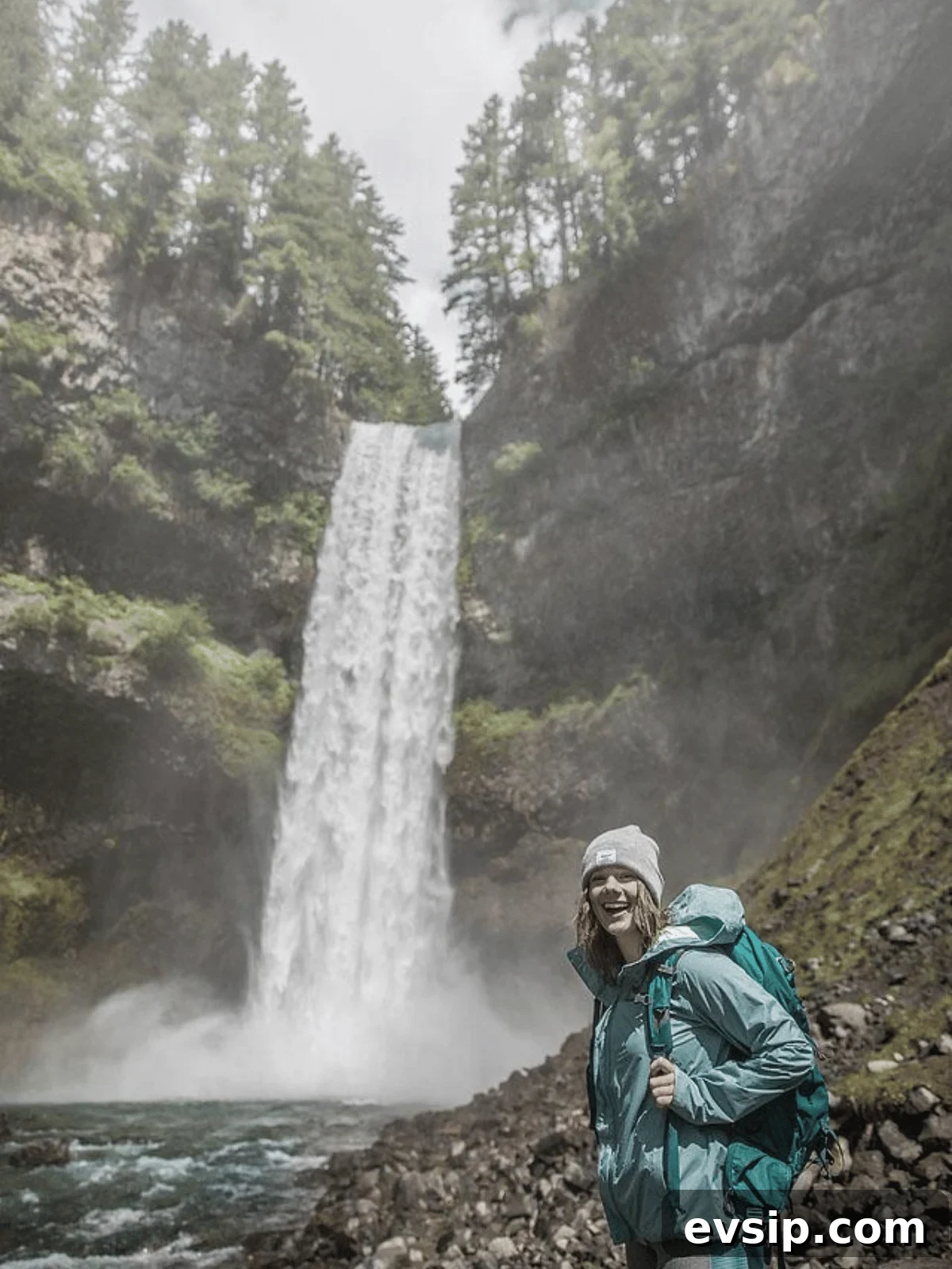 Whistler Weekend Itinerary: 2-Day Getaway from Vancouver 9 Girl standing in front of Brandywine falls in Whistler, Canada.