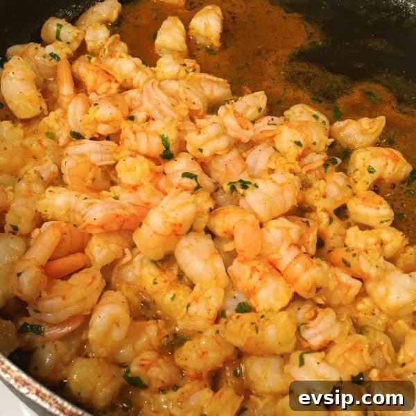 Cooked shrimp for Shrimp Taco Salad