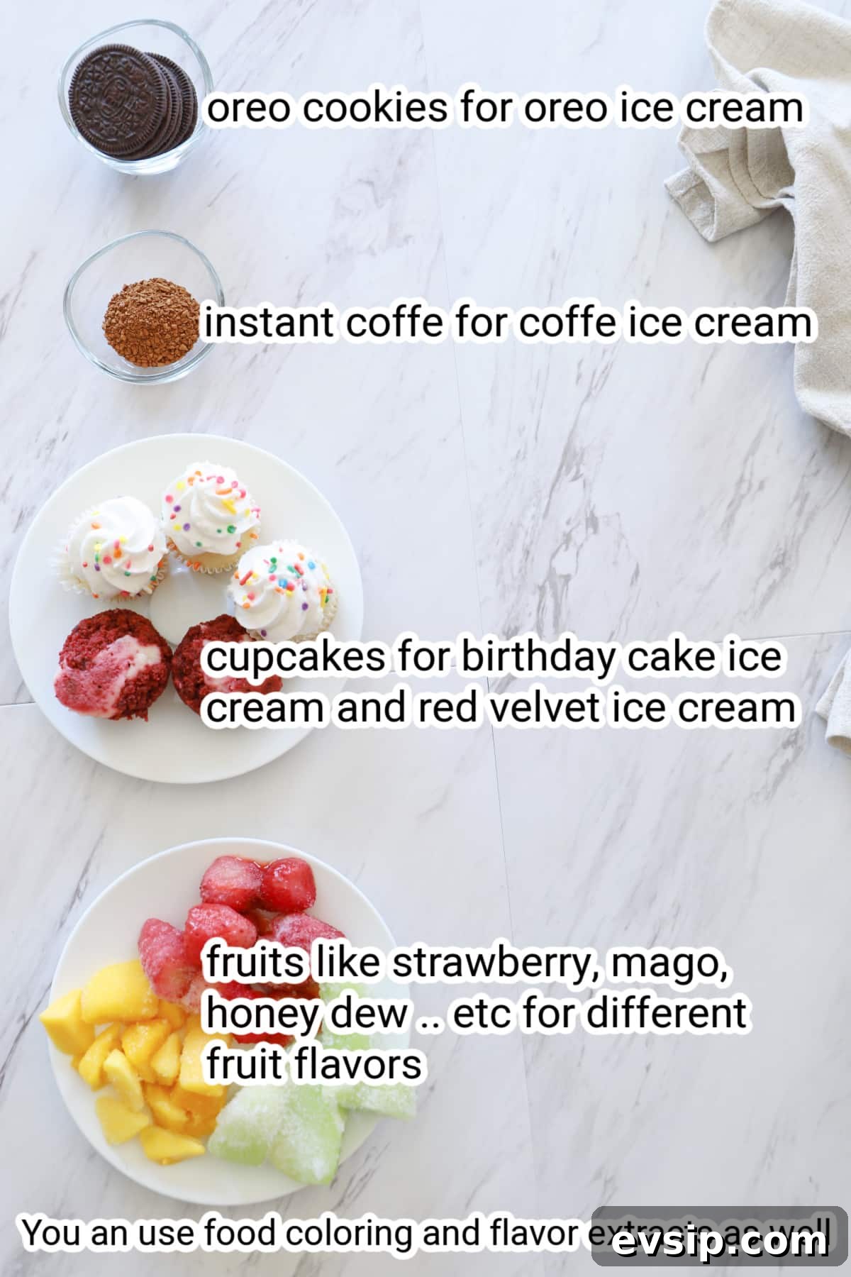 Ice cream flavor ideas.