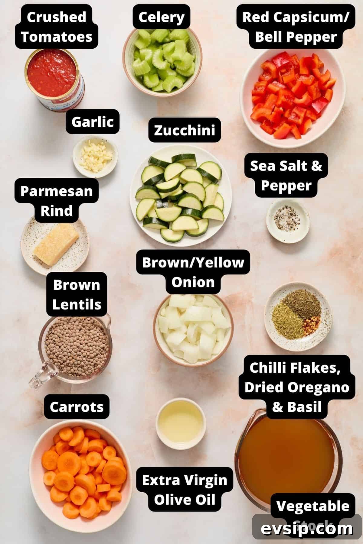 Ingredients in this recipe on a pink and white background.