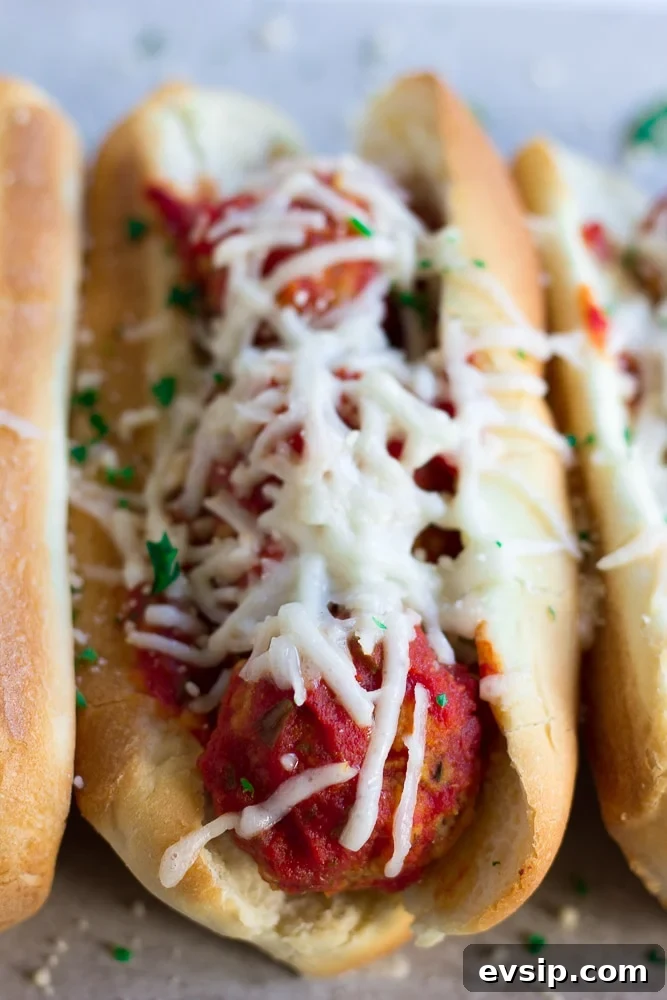close up of vegan meatball sub