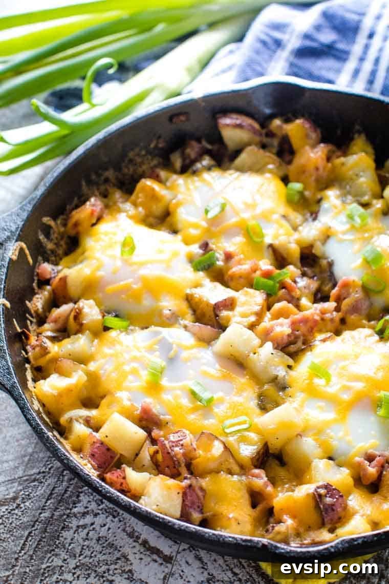 Grilled breakfast skillet in cast iron