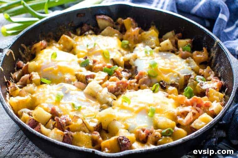 Breakfast skillet recipe in cast iron skillet