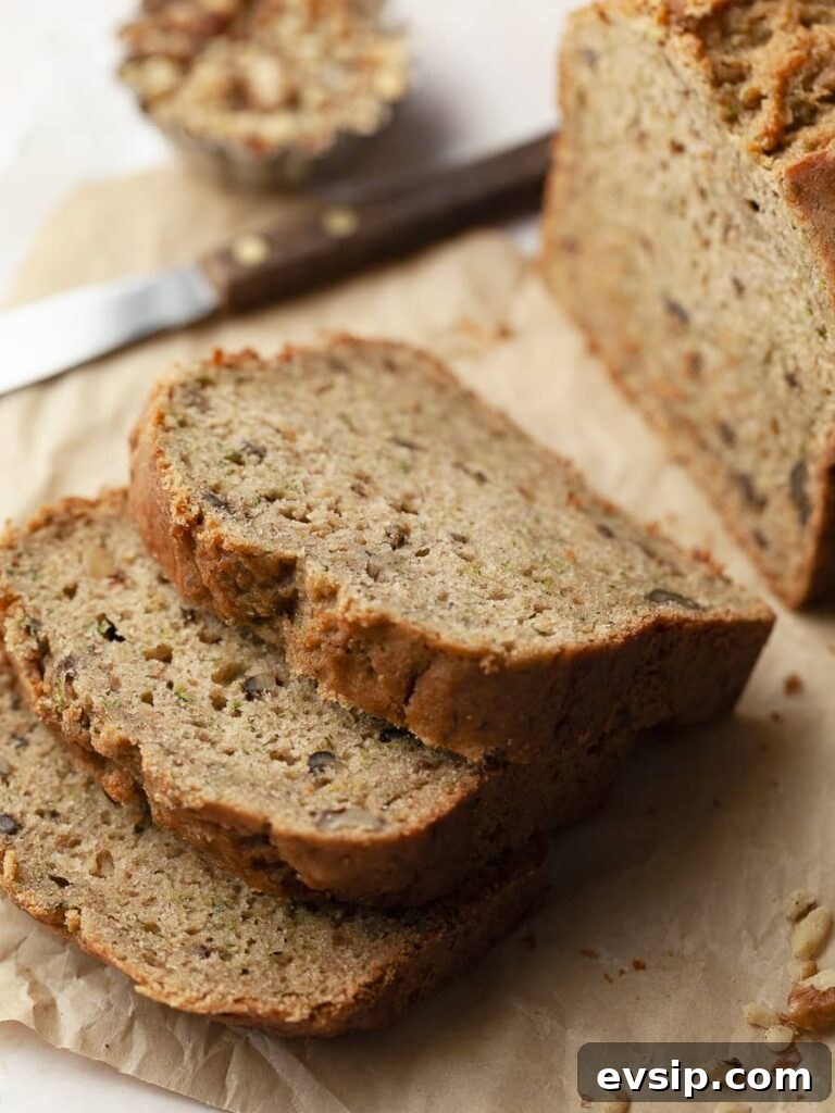 sliced zucchini bread made with gluten free ingredients