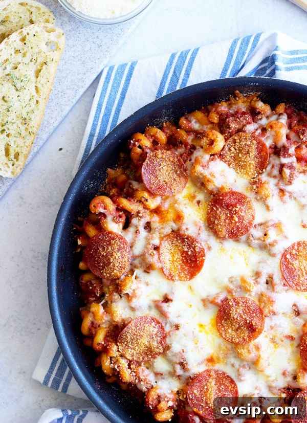 Pepperoni Pizza Pasta Skillet