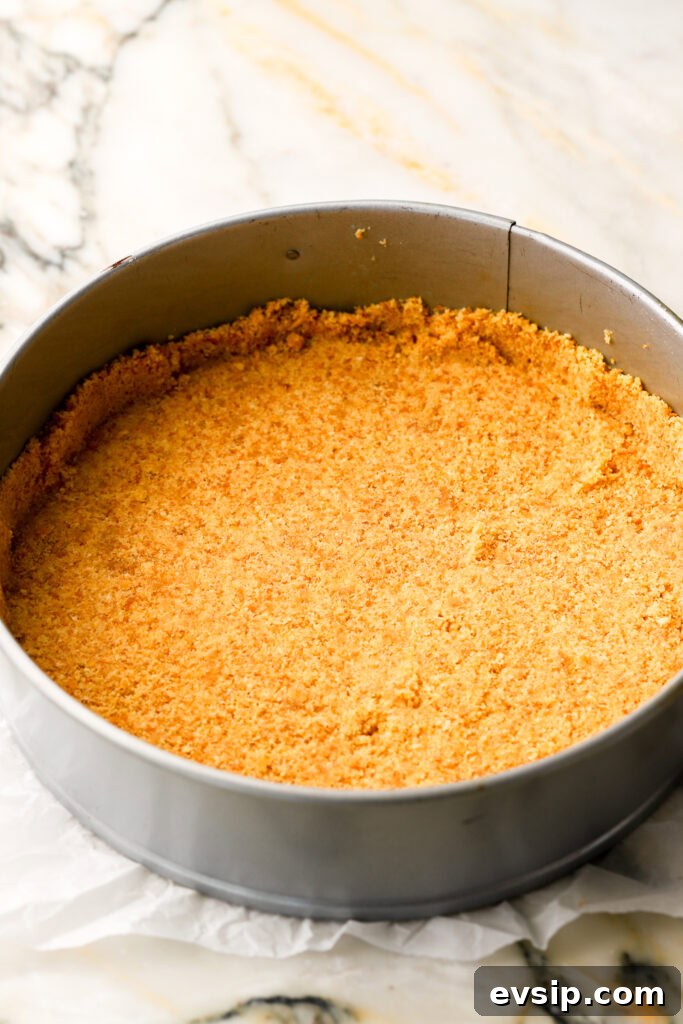 Banana Pudding Cheesecake Recipe with Creamy Layered Filling 6 vanilla wafer crust pressed into the pan