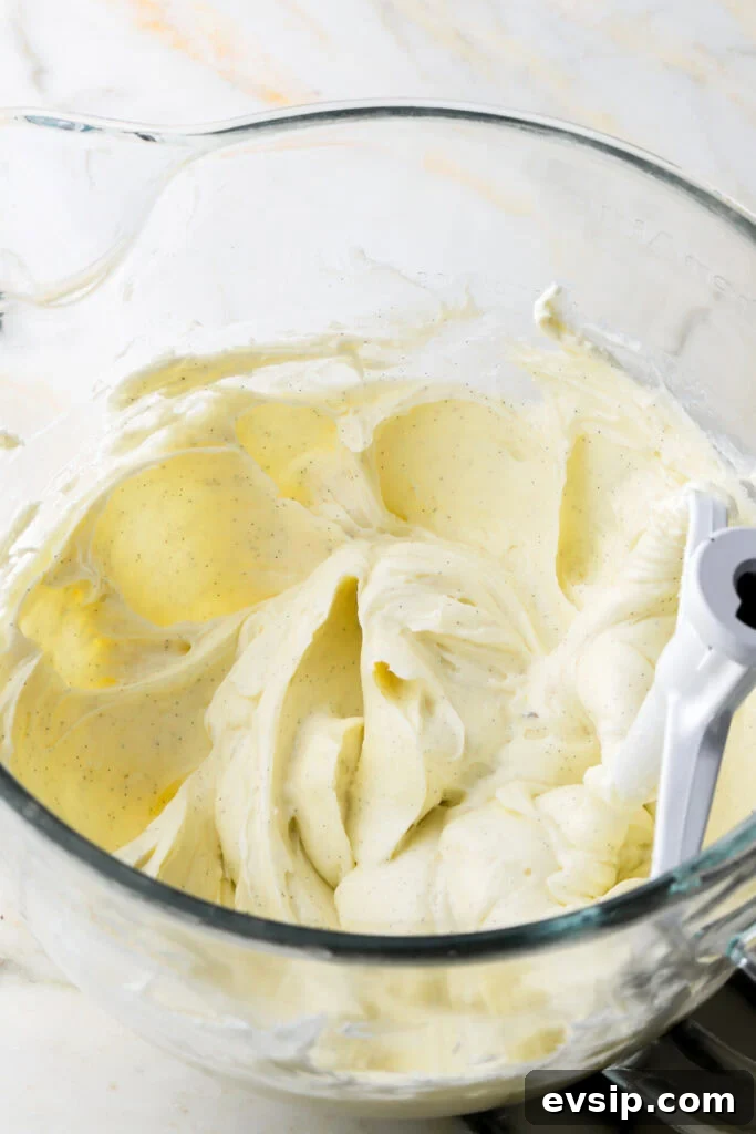 Banana Pudding Cheesecake Recipe with Creamy Layered Filling 7 cream cheese beat with granulated sugar