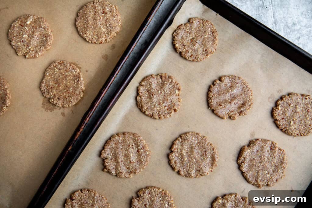 almond cookie based on a lined baked sheet 