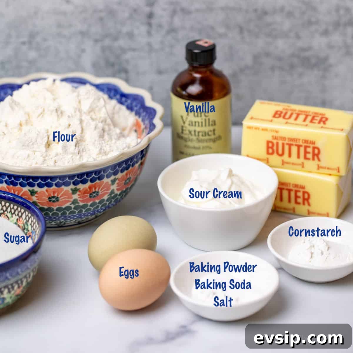 Lofthouse Cookie Recipe: Soft Frosted Sugar Cookies Guide 3 Bowls of dry ingredients for making sugar cookies.