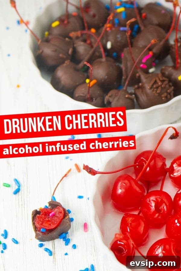 Chocolate-Covered Boozy Cherries Recipe (Video) 7 drunken cherries