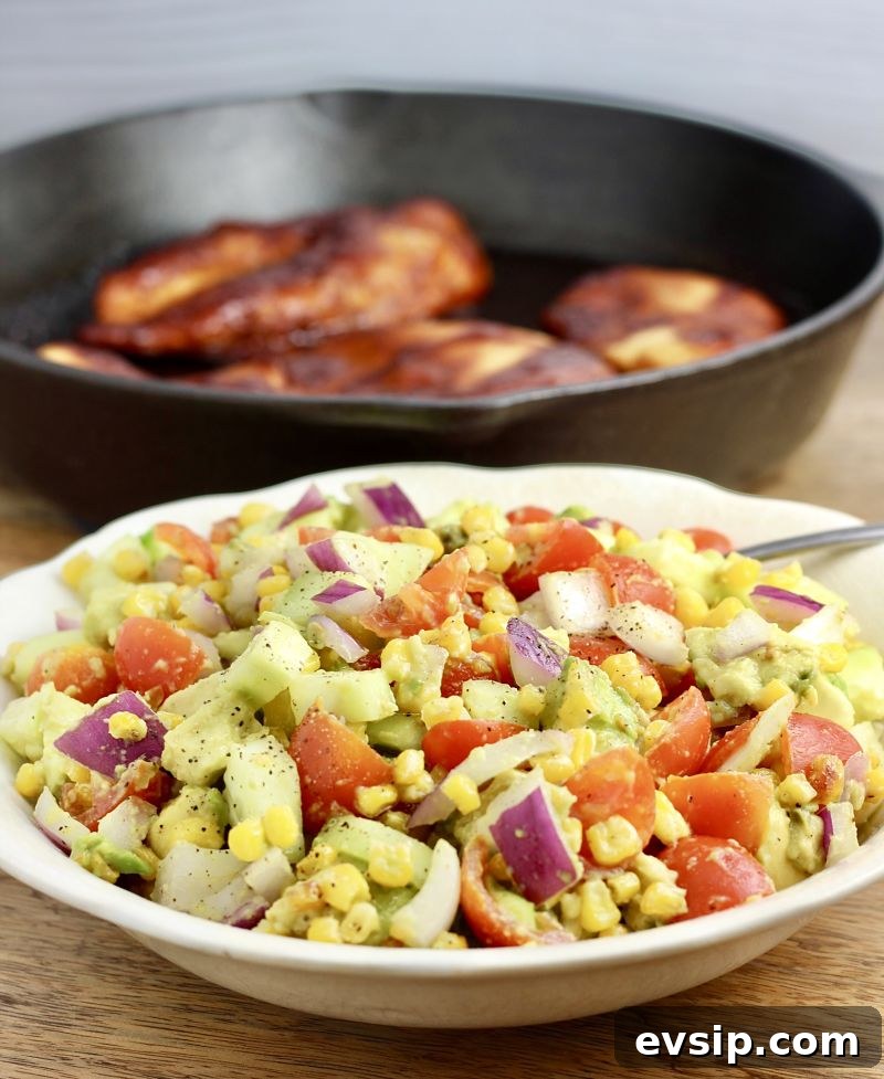 Grilled BBQ Chicken with Avocado and Tomato Salad Recipe 3 bbq chicken avocado tomato salad kitchen gone rogue