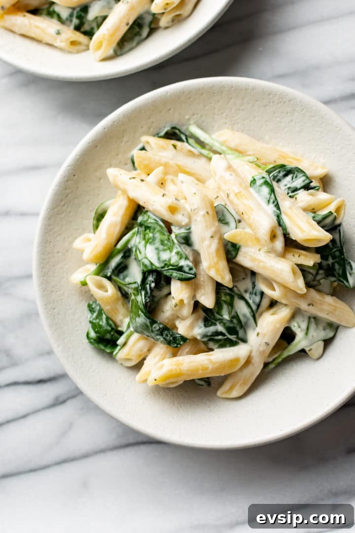 Creamy Boursin Pasta Recipe with Garlic and Herbs 5 Boursin cheese pasta in two shallow white bowls