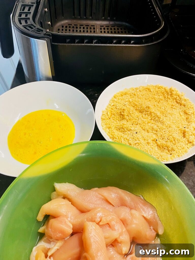 breading station for chicken