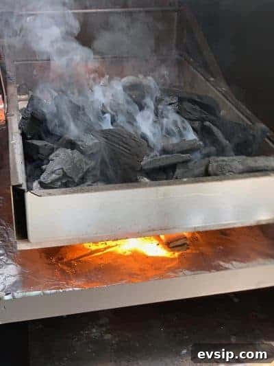 Coals glowing