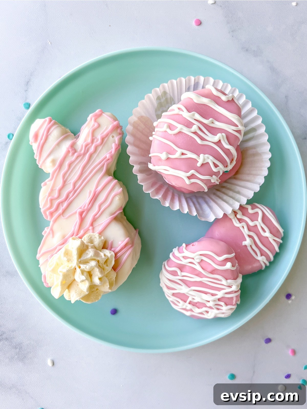 Bunny and Egg Cakes on Plate