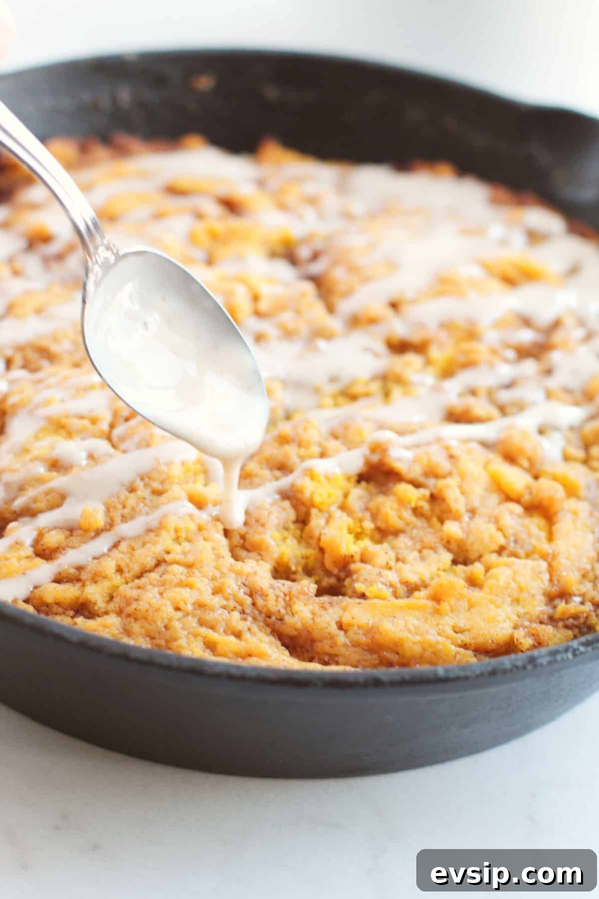 Moist Pumpkin Cake Without Gluten: Fall Dessert Recipe 12 drizzle icing on top of cake