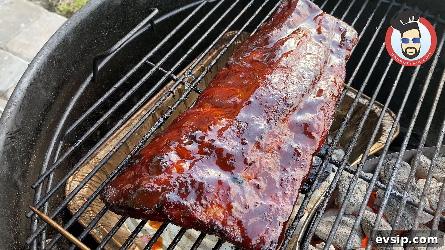 glazed ribs on a grill