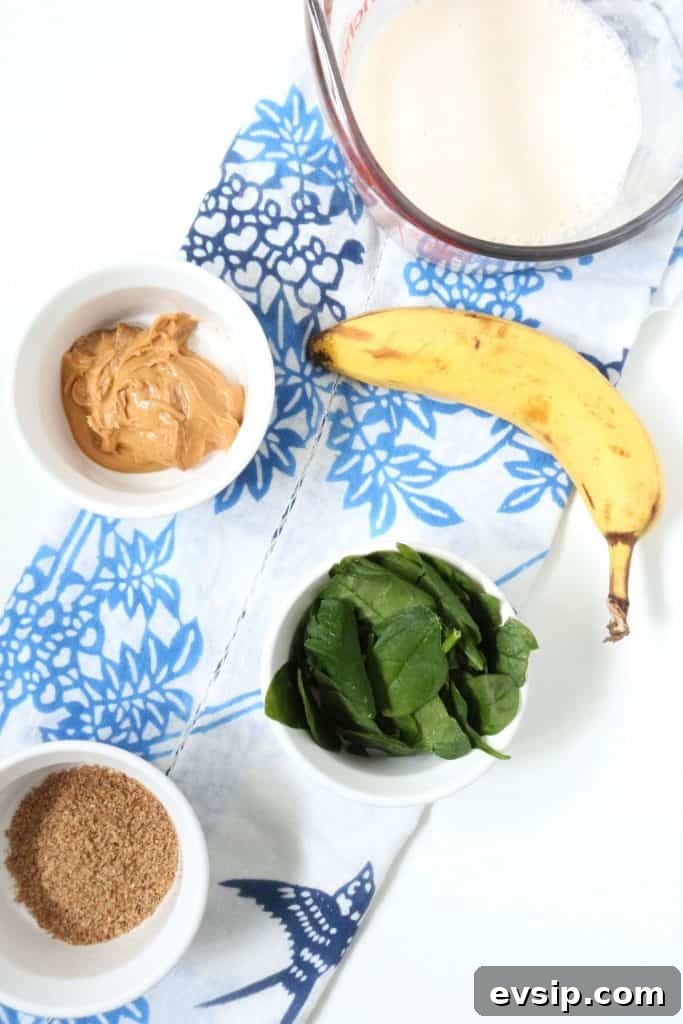 Ingredients for almond butter banana smoothie #smoothie #smoothierecipe #almondbuttersmoothie