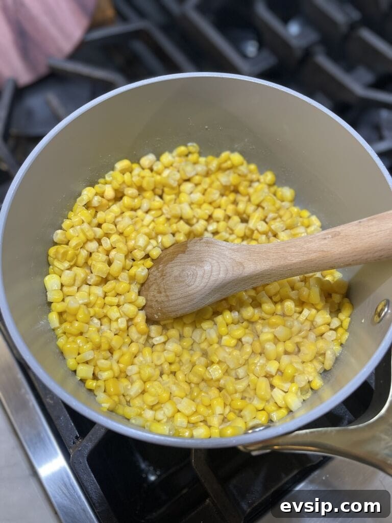 Sautéing corn