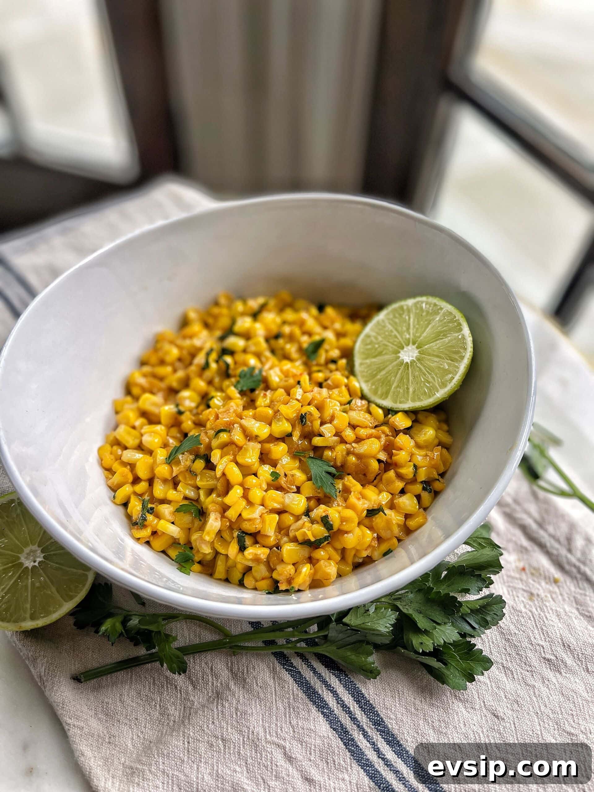 Chili Lime Sauteed Corn ready to serve