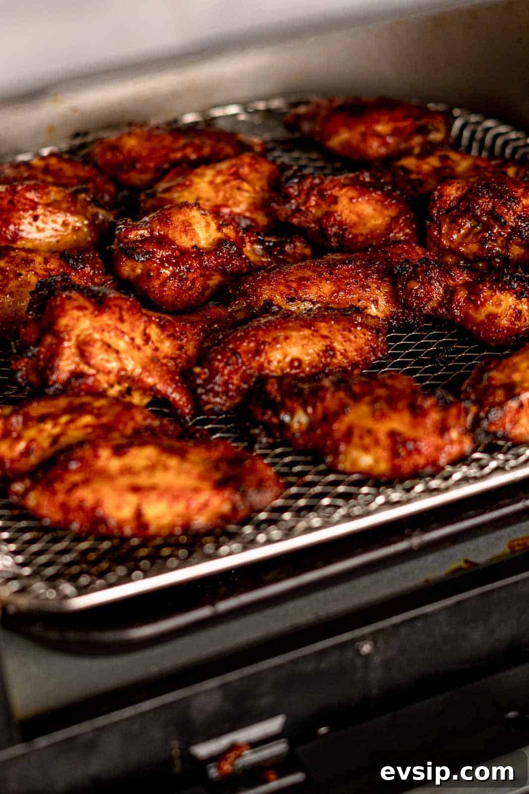 Wings in an air fryer.